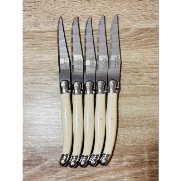 Williams Sonoma Jean Dubost Laguiole Steak Knives, Set of 5 White Made In France - Picture 5 of 8
